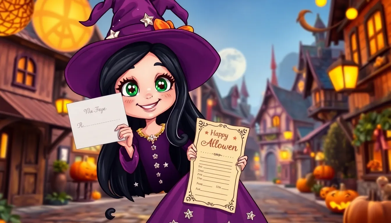 La Petite Sorcière et le Bal Masqué 1 Illustration de L'invitation magique