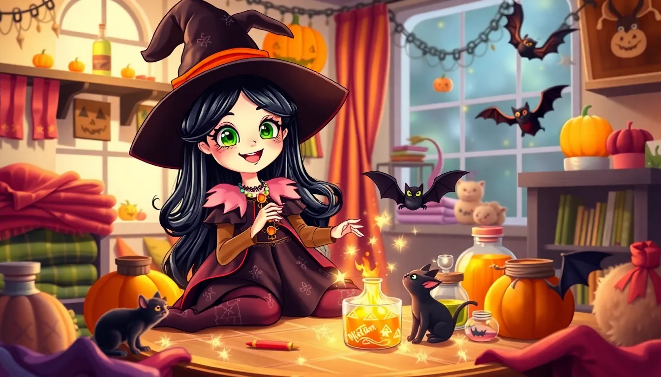 La Petite Sorcière et le Bal Masqué 2 Illustration de La préparation enchantée