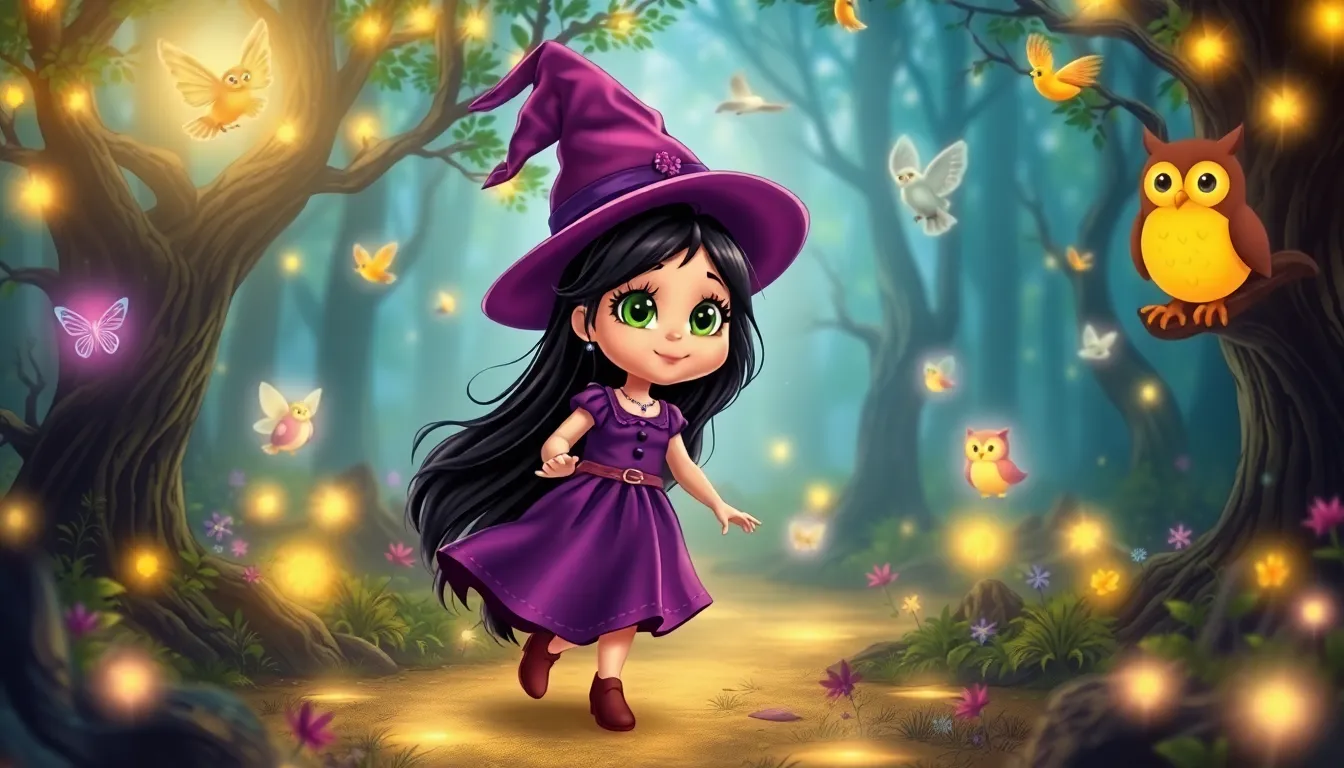 La Petite Sorcière et le Bal Masqué 3 Illustration du chemin enchanté