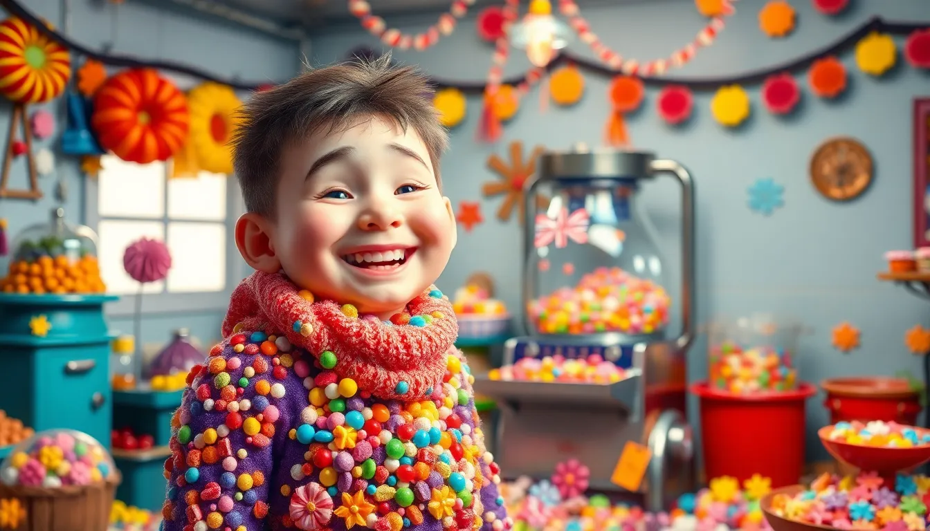 Bobby le Bricoleur et ses Inventions Drôles 2 Illustration de L'Horrible Machine à Faire des Bonbons