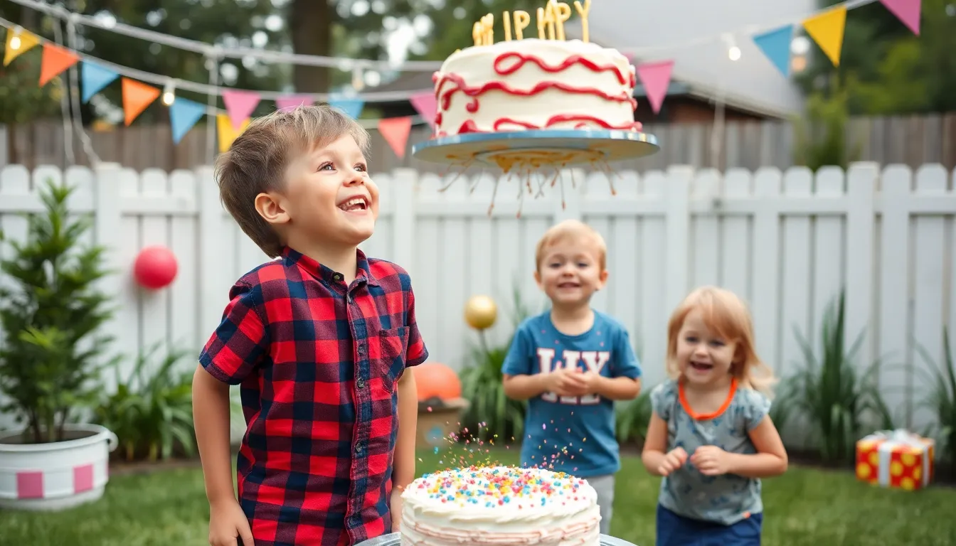 Bobby le Bricoleur et ses Inventions Drôles 4 Illustration de L'Invention du Gâteau Lanceur
