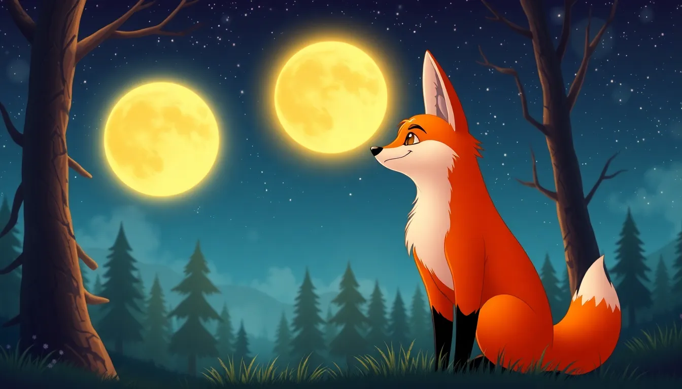 Le Renard et la Lune 1 Illustration de La Rencontre avec la Lune