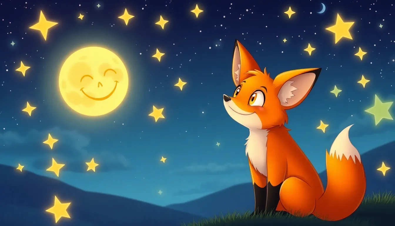 Le Renard et la Lune 3 Illustration de Une Amitié Étoilée