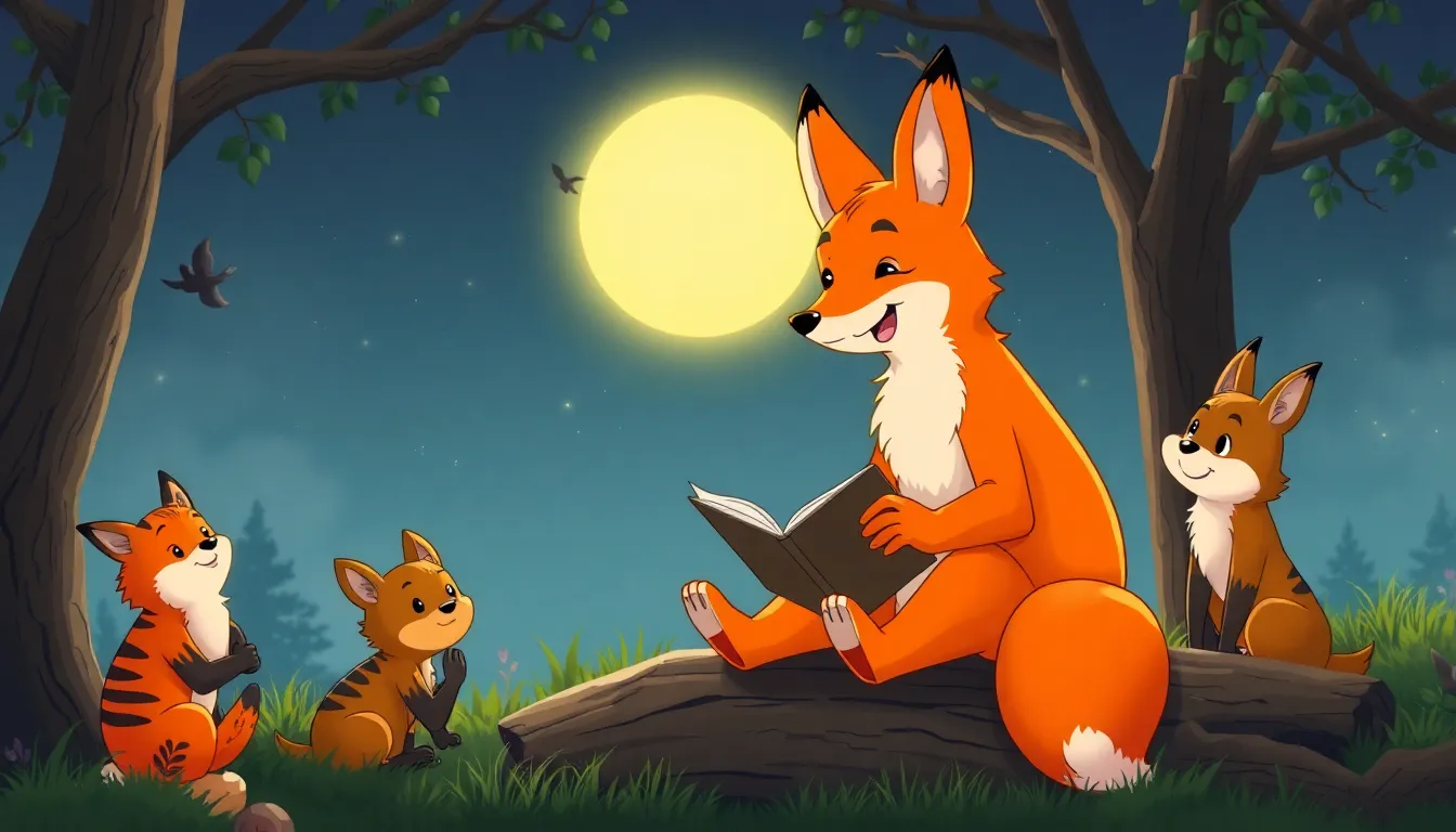 Le Renard et la Lune 6 Illustration des Histoires de la Nuit