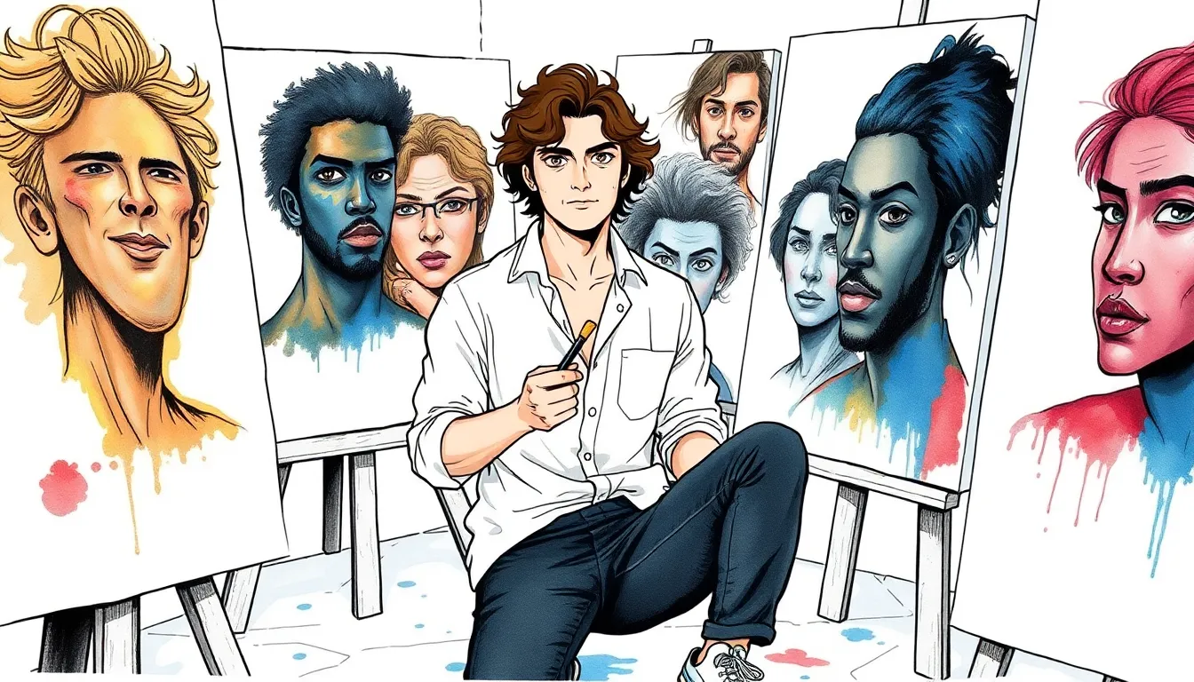 Le Peintre des Émotions : L'Art de Guérir par la Peinture 1 Illustration de La Découverte du Talent du Peintre