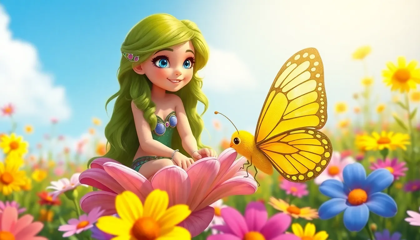 Nina la Nymphe et les Papillons 2 Illustration de La Rencontre Magique