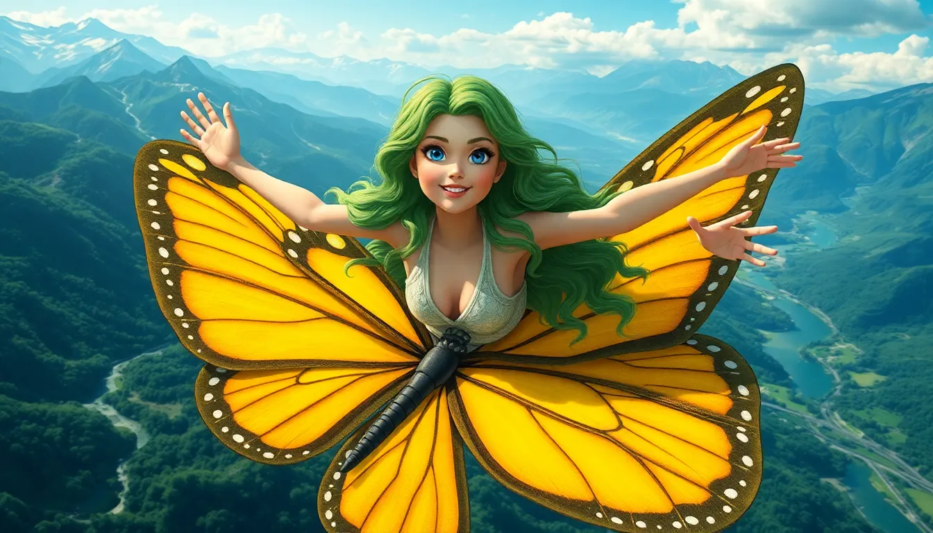 Nina la Nymphe et les Papillons 3 Nina et Léo en plein vol au-dessus de la clairière