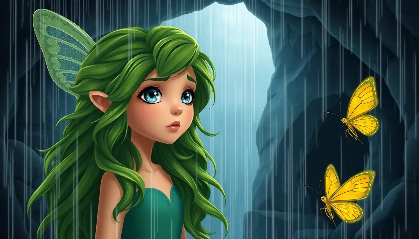 Nina la Nymphe et les Papillons 5 Illustration de Un Petit Problème