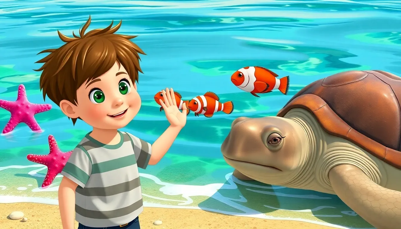 Illustration des Adieux avec Noé et ses amis marins