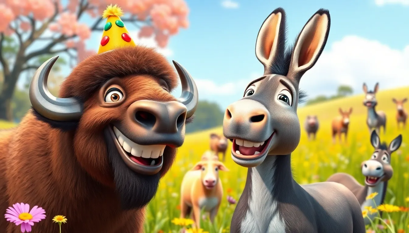 Illustration de La blague du chapeau de l'âne