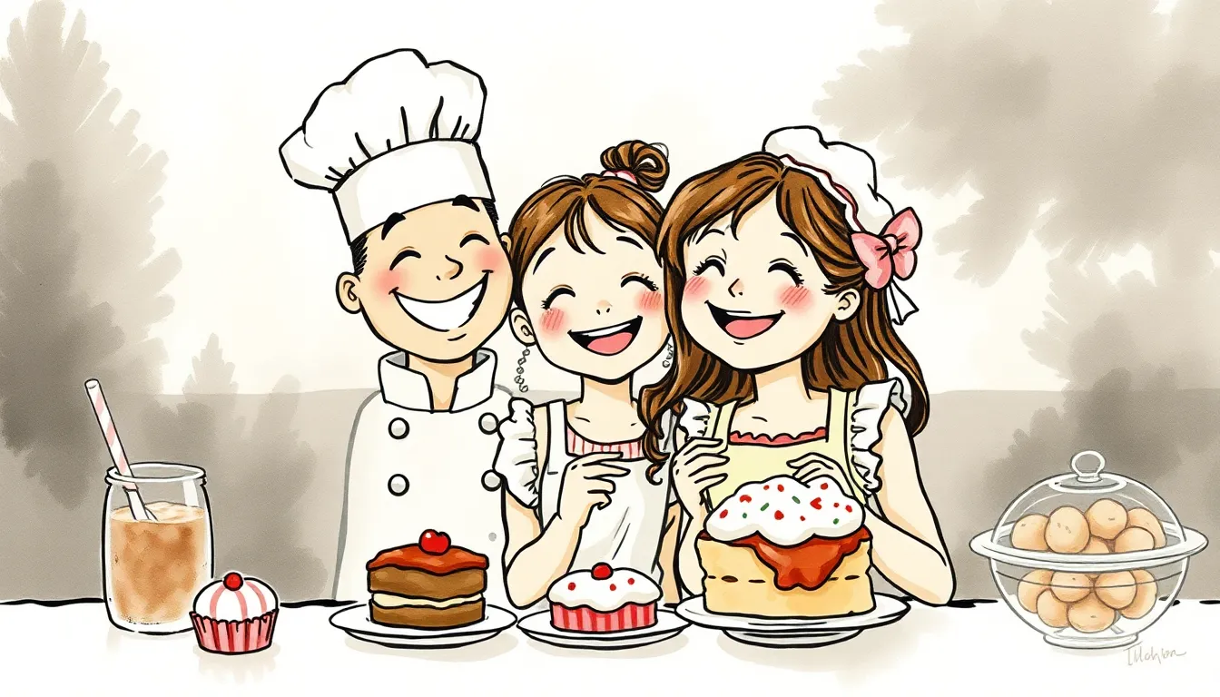 Au Cœur des Saveurs : L’Éloge de la Gastronomie 3 Illustration de Les Douces Étreintes du Dessert