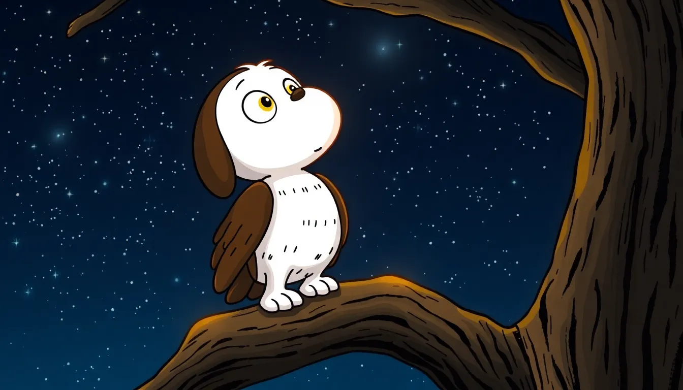 Le Voyage de Snoopy le Hibou 1 Illustration de Le départ de Snoopy