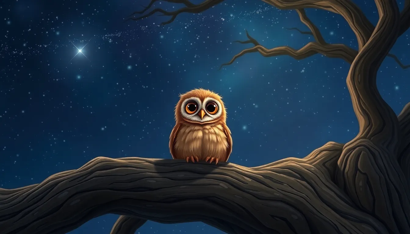 La Nuit Étoilée de Nico la Chouette 1 Illustration de La Découverte de la Nuit Étoilée