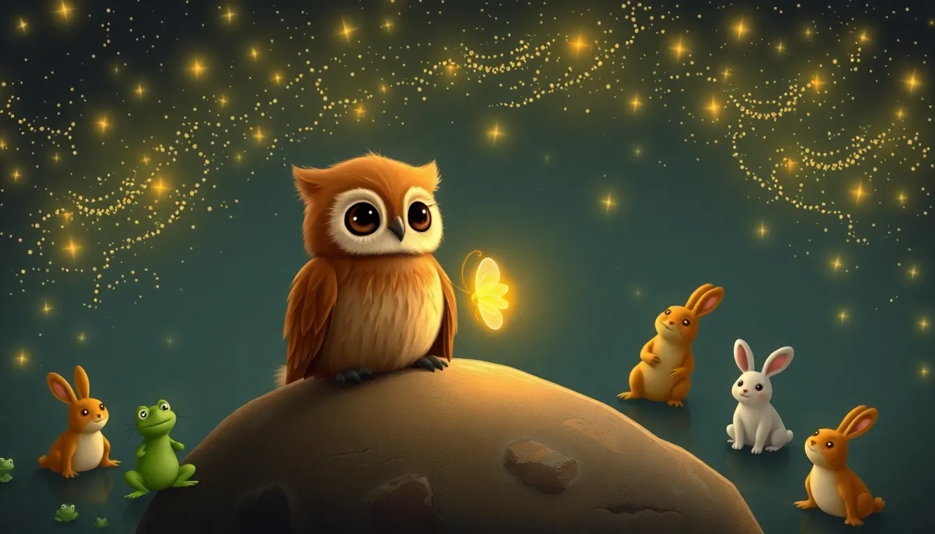 La Nuit Étoilée de Nico la Chouette 3 Illustration du Mystère des Lumières