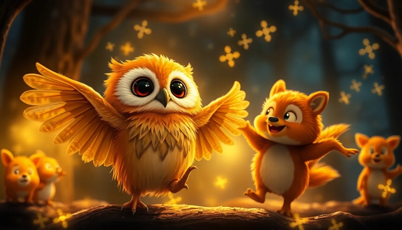 La Nuit Étoilée de Nico la Chouette 4 Illustration de La Danse des Étoiles