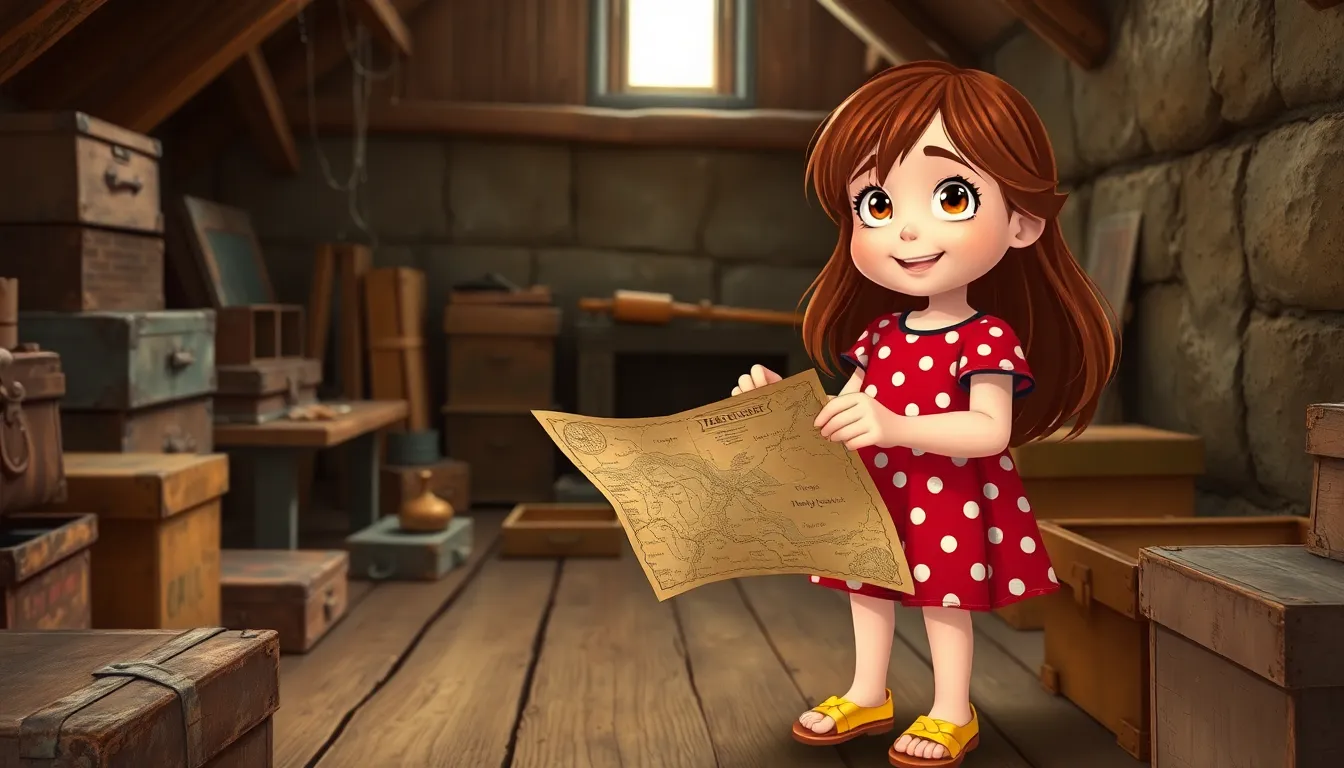 Les Aventures de Sophie et le Trésor Caché 1 Illustration de La Découverte de la Carte