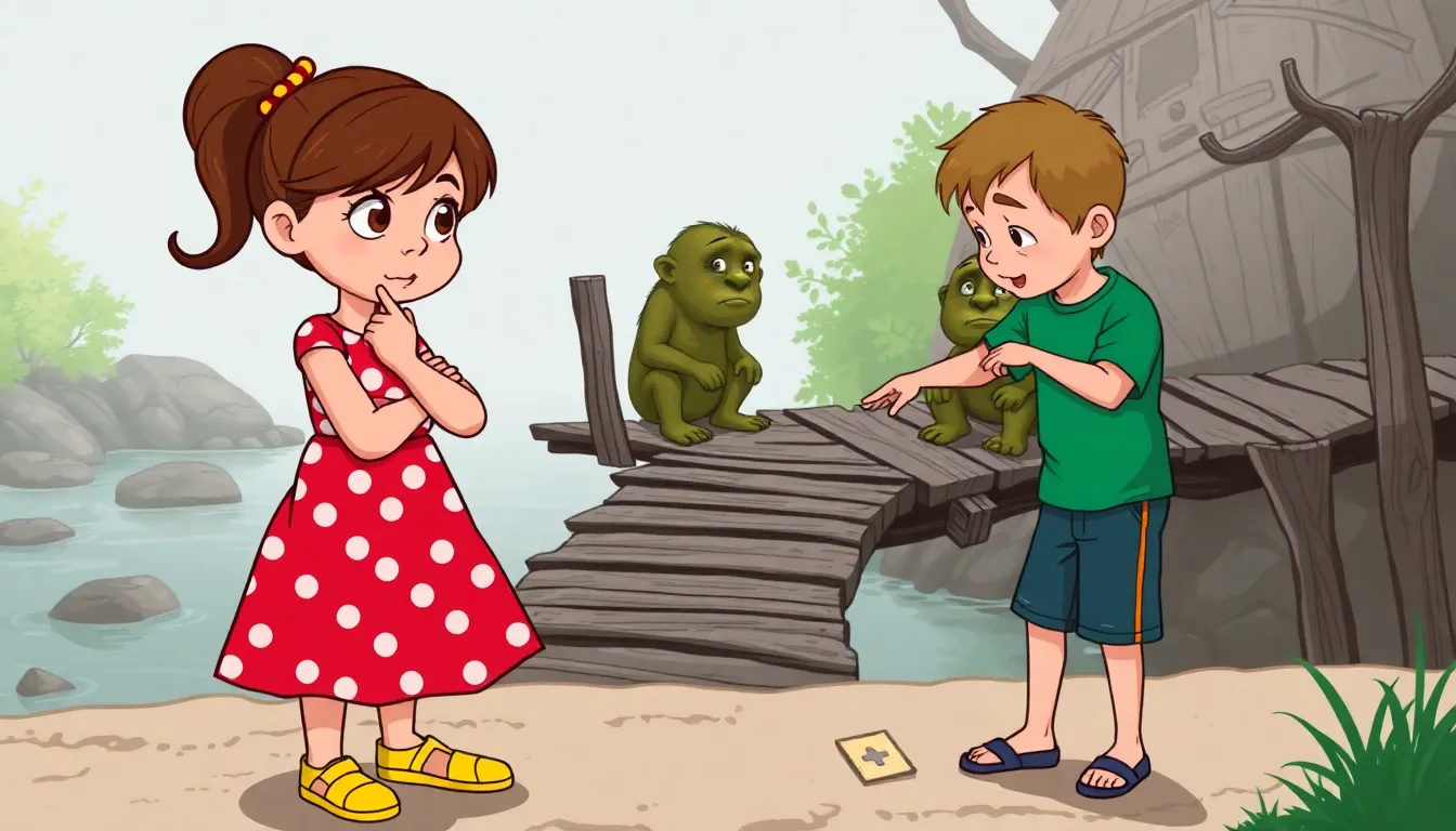 Les Aventures de Sophie et le Trésor Caché 4 Illustration de L’Énigme du Pont