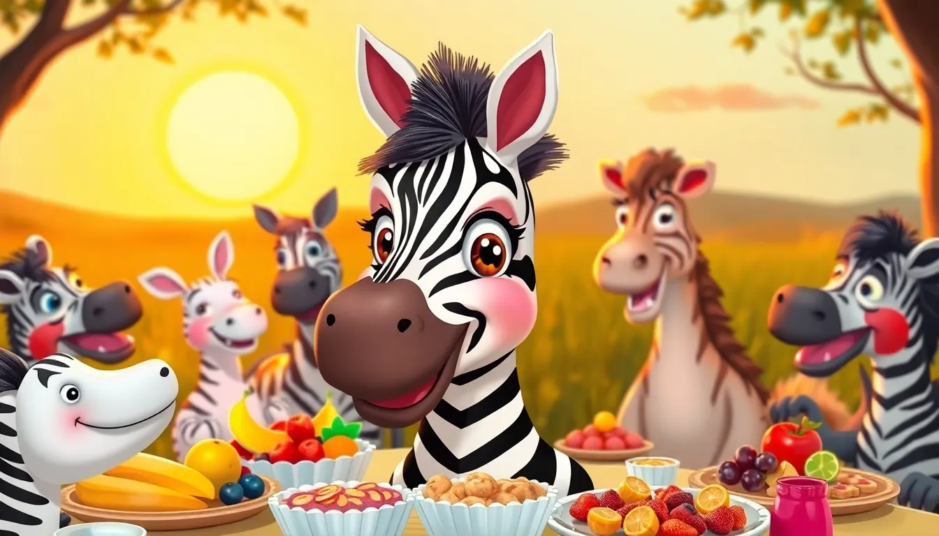 Les Jeux Rigolos de Zoé le Zèbre 7 Illustration de La Fin de la Journée