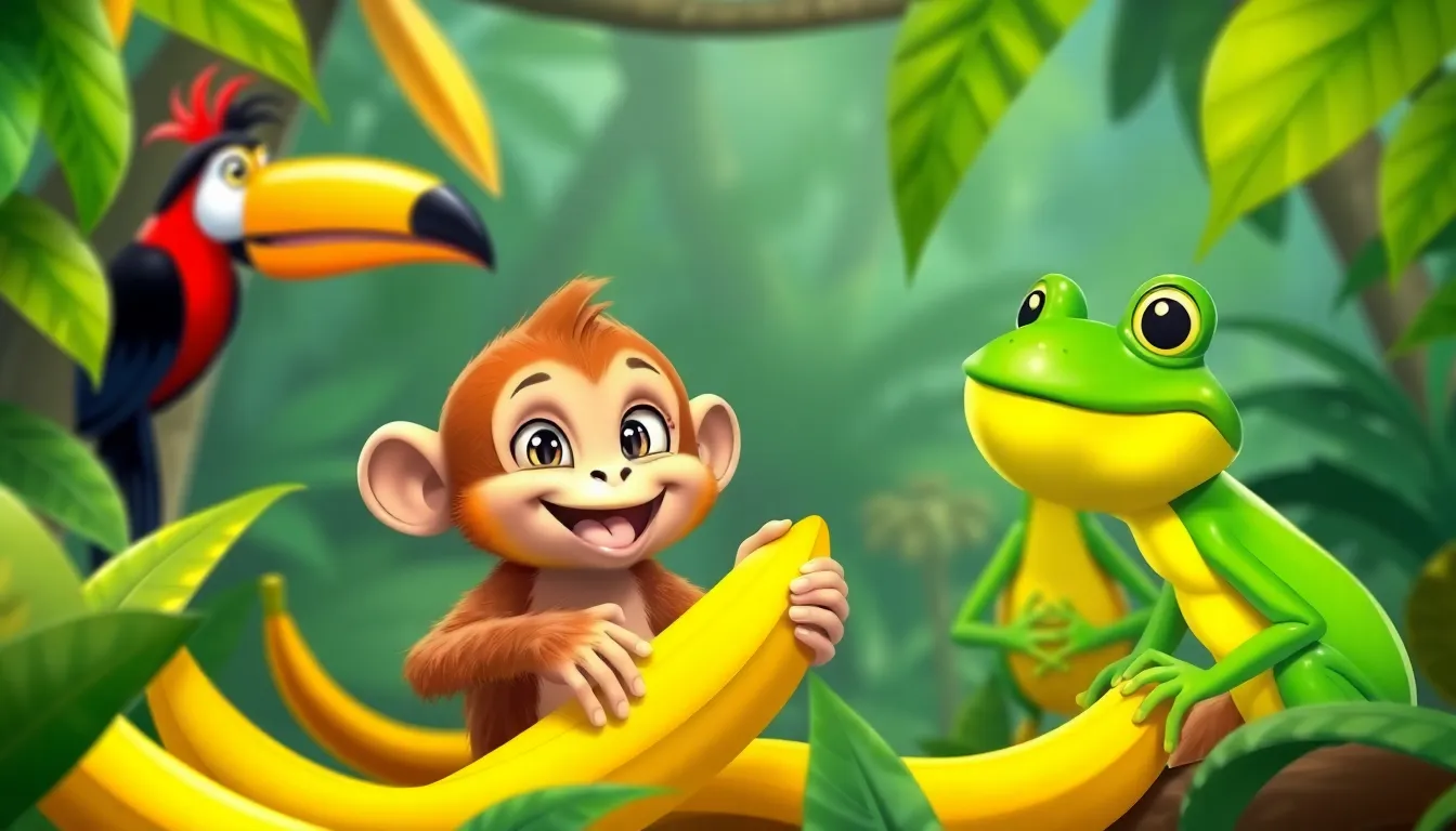 Le Singe et le Bananiers 7 Illustration d'Un Festin de Banane