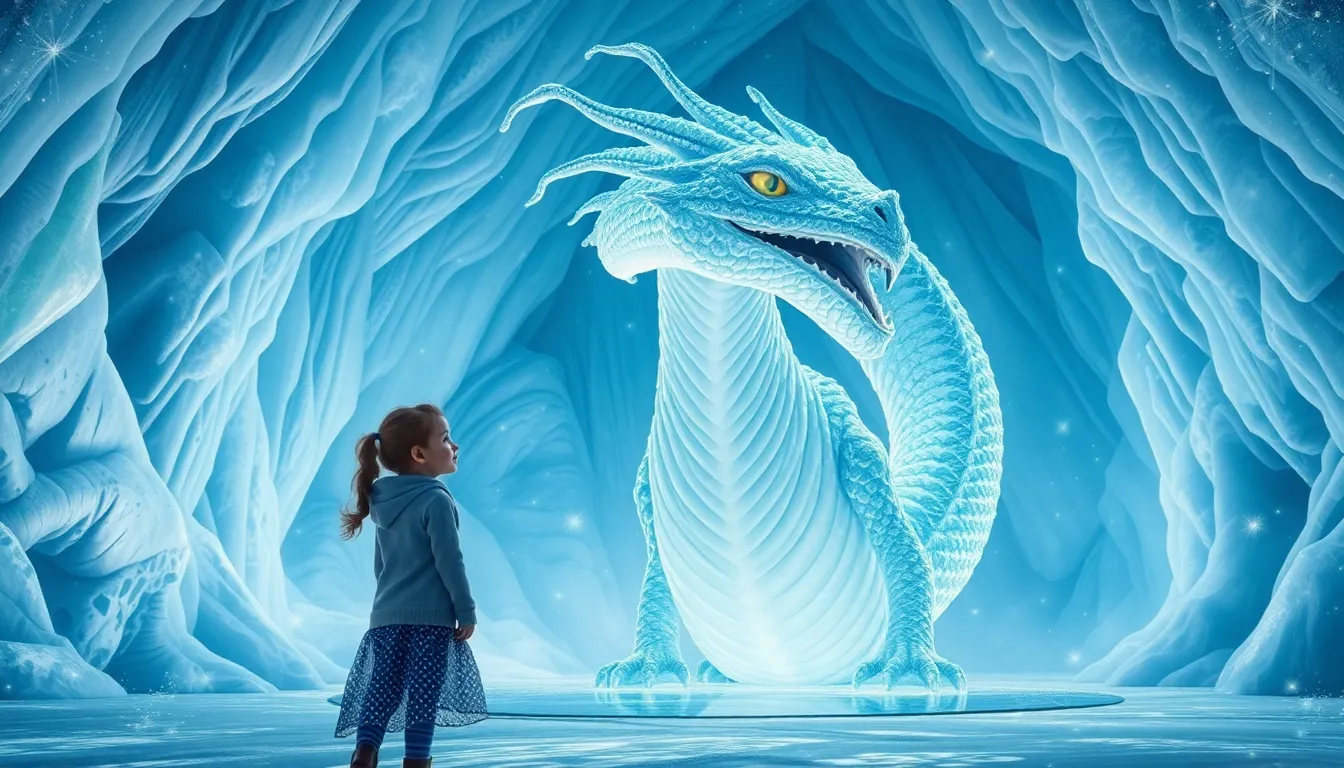 Émilie et la Légende du Dragon de Glace 5 Illustration de La Rencontre avec le Dragon