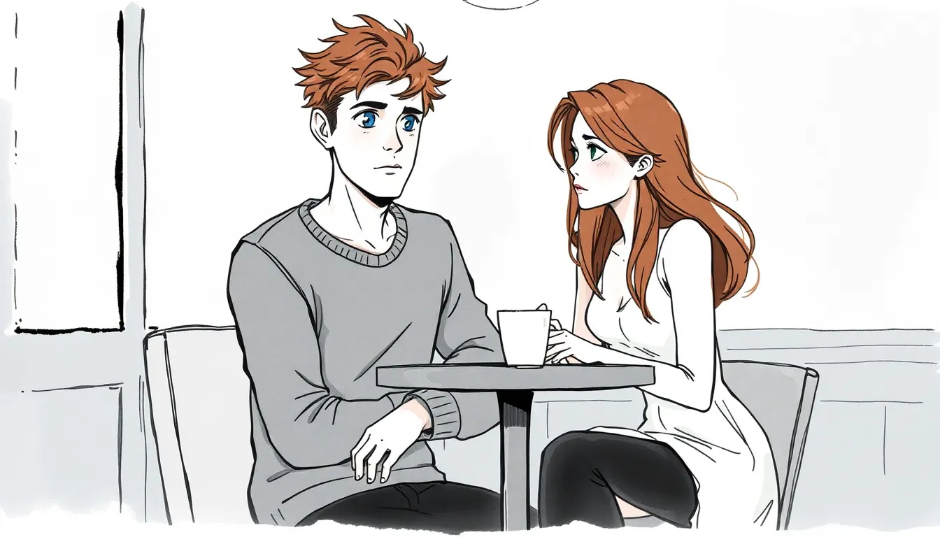 Les Ombres du Cœur : Une romance sur la guérison mutuelle 1 Illustration d'une rencontre inattendue au café