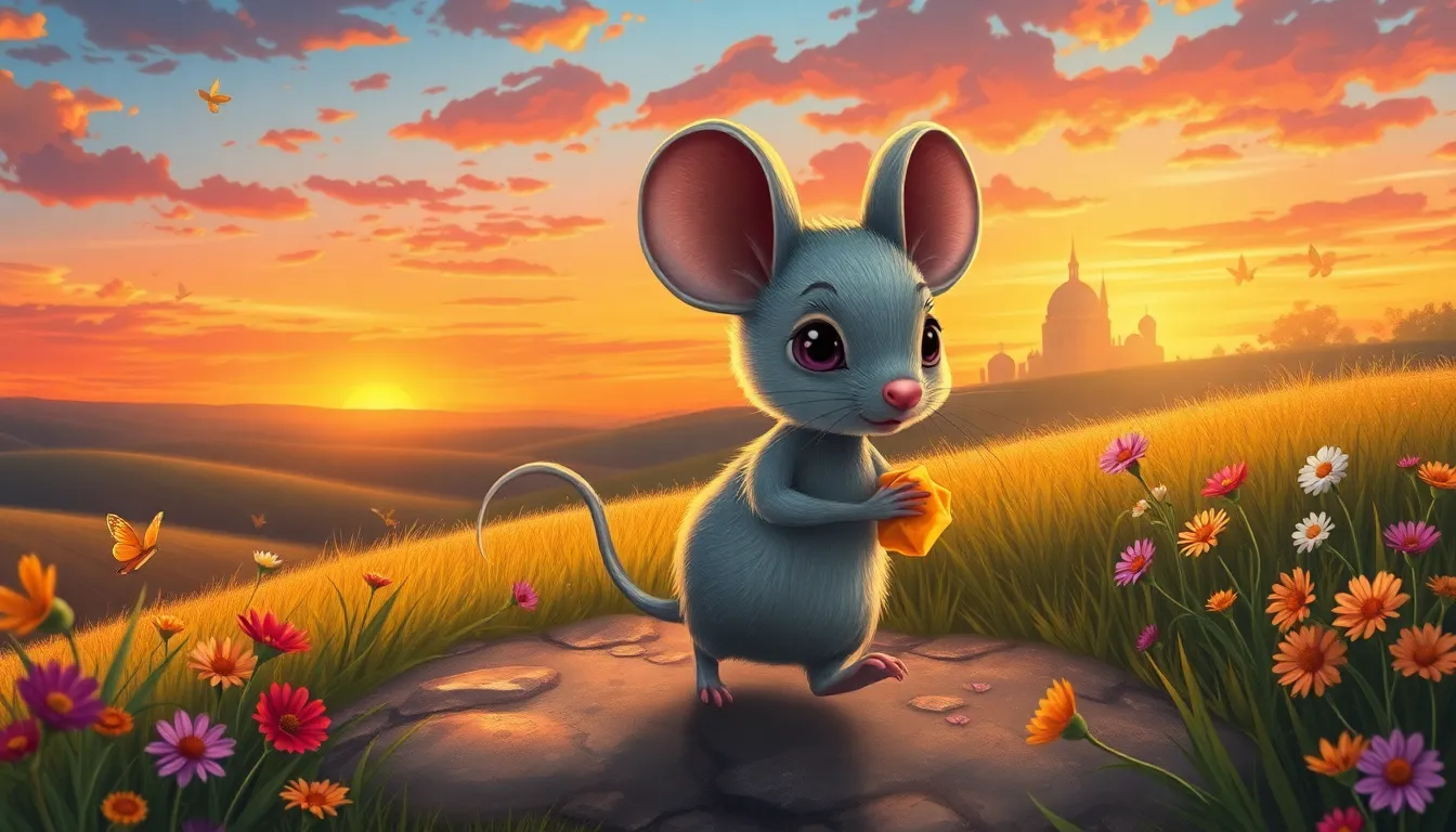 Mimi la Souris et la Grande Fromagerie 5 Illustration du Retour à la Maison