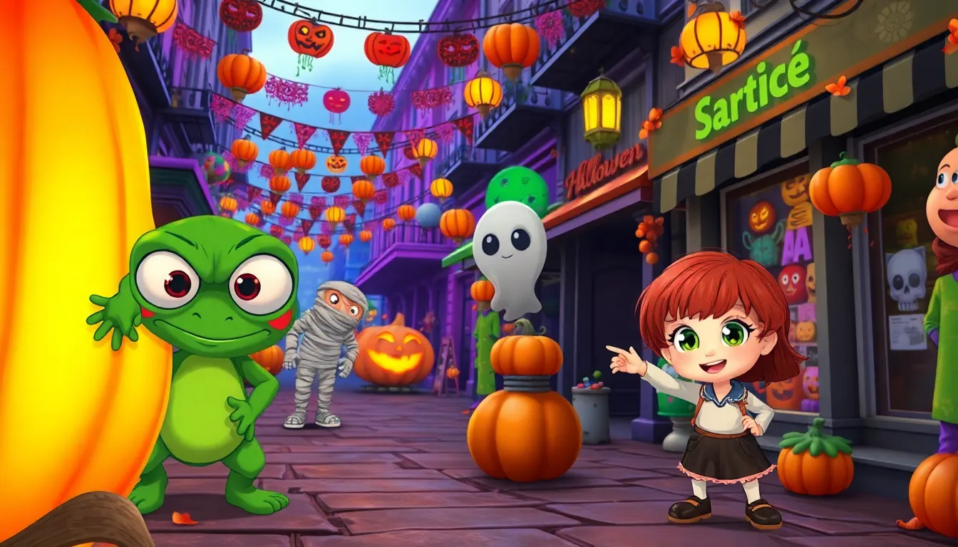 Les Monstres en Vacances 2 Illustration de La Découverte d'une Ville Humaine