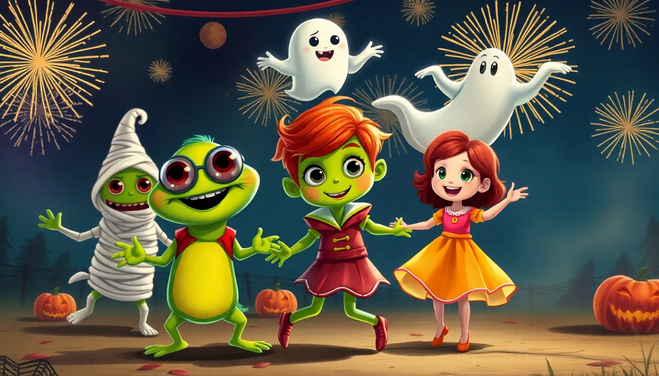 Les Monstres en Vacances 5 Illustration de La Fête d'Halloween