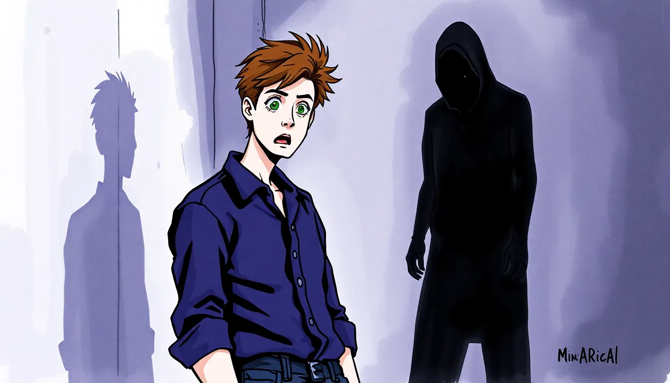 Le Labyrinthe des Songes : Un voyage d'introspection et de rêves 4 Illustration de La rencontre avec l'ombre