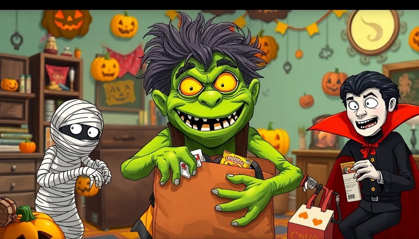 Les Monstres en Vacances 1 Illustration de Les Monstres se Préparent pour les Vacances