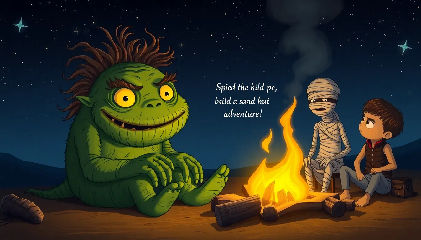 Les Monstres en Vacances 4 Illustration d'une Nuit Étoilée