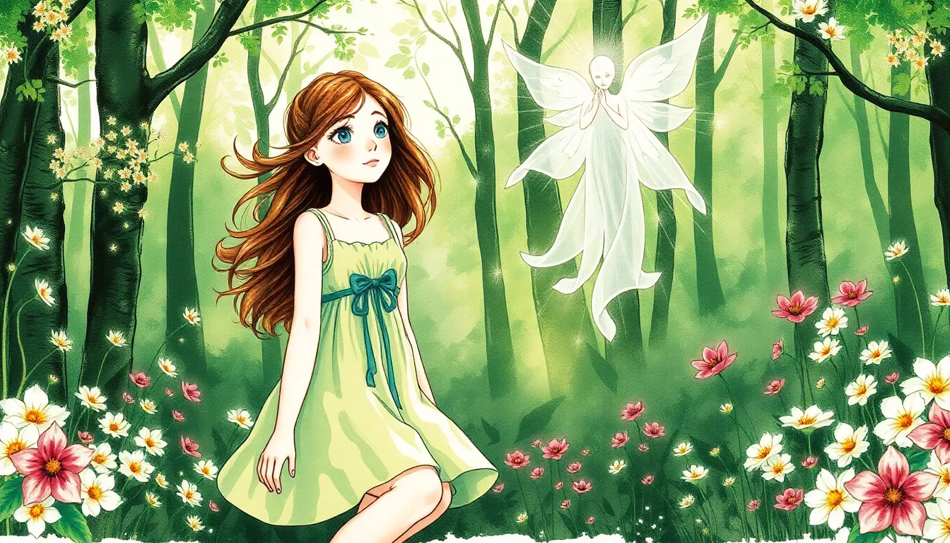 Le Pacte des Saisons : Un accord entre humains et esprits de la nature 1 Illustration de La Rencontre Mystérieuse avec les Esprits des Saisons