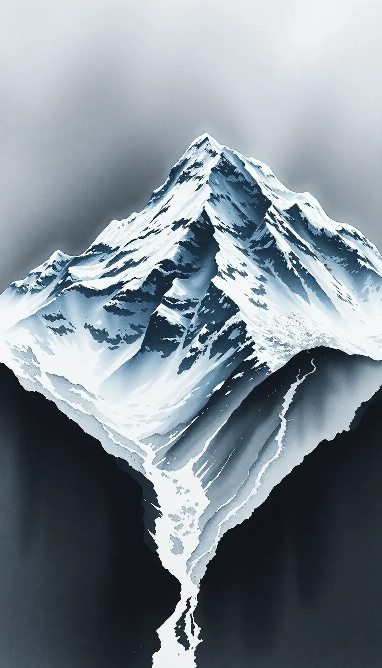 Espoir perdu sous une montagne enneigée