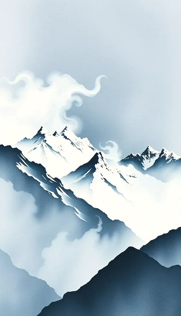 Mystère sous une montagne enneigée