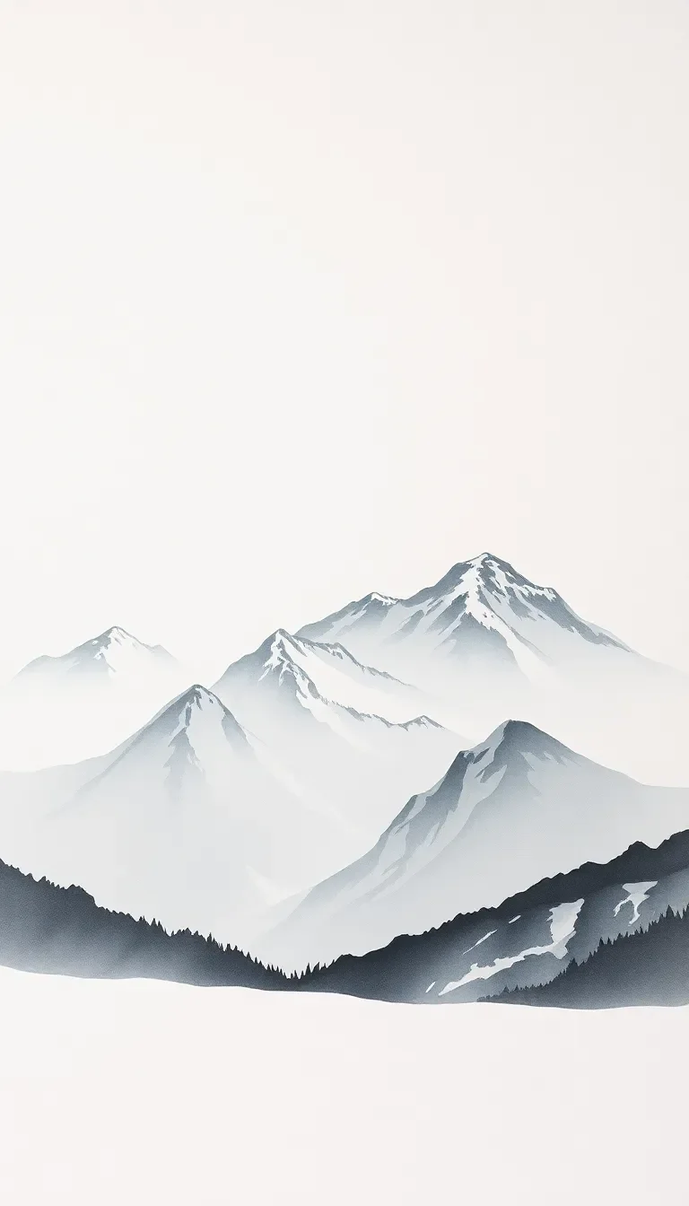 Solitude sous une montagne enneigée