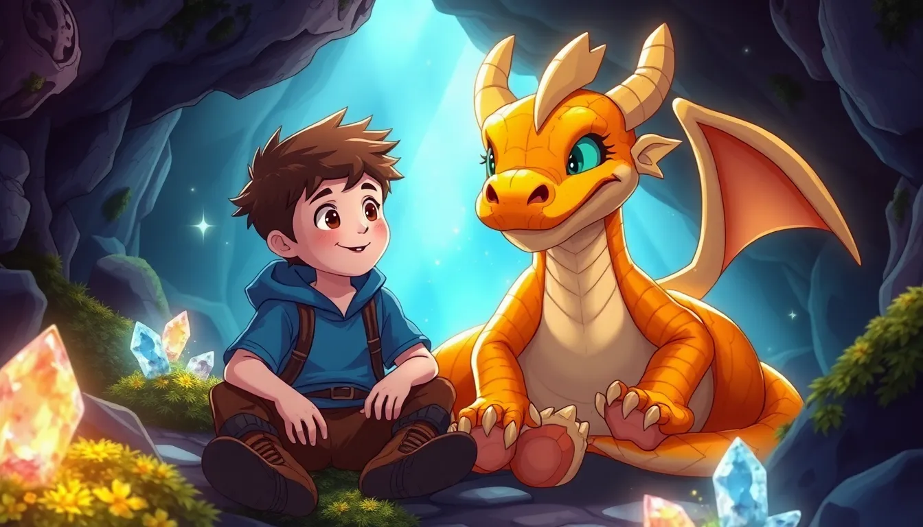 Lucas et le Dragon Amical 2 Illustration de La Rencontre Magique