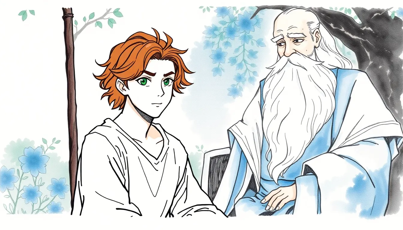 Les Ailes de la Destinée : Héros de Prophétie Ancienne 3 Illustration de La Rencontre avec le Sage