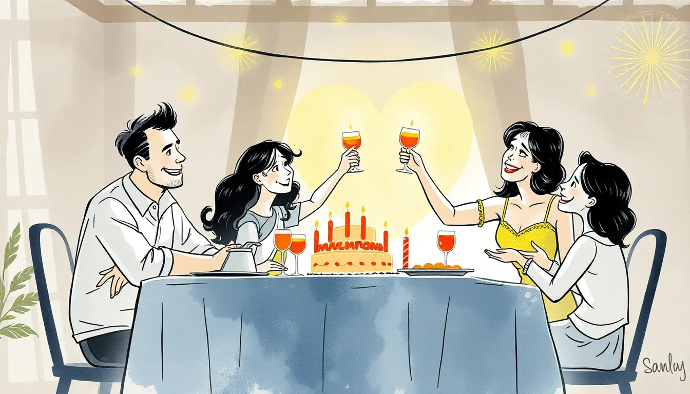 Les Étoiles de ma Maman : Un Hommage d'Amour en ce Jour Spécial 4 Illustration de Un Toast à Ta Vie