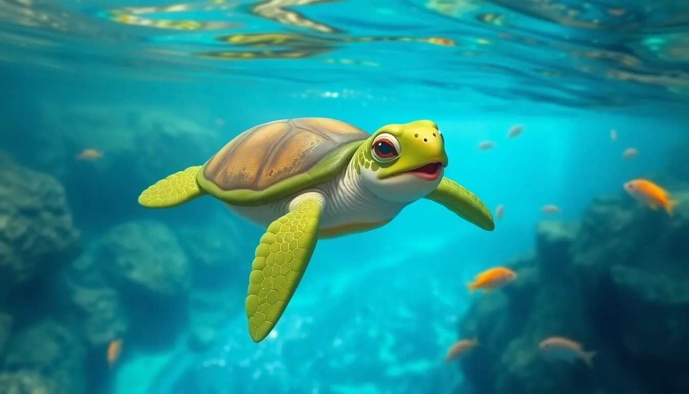 La Petite Tortue et la Rivière 3 Illustration de L'Arrivée à la Rivière