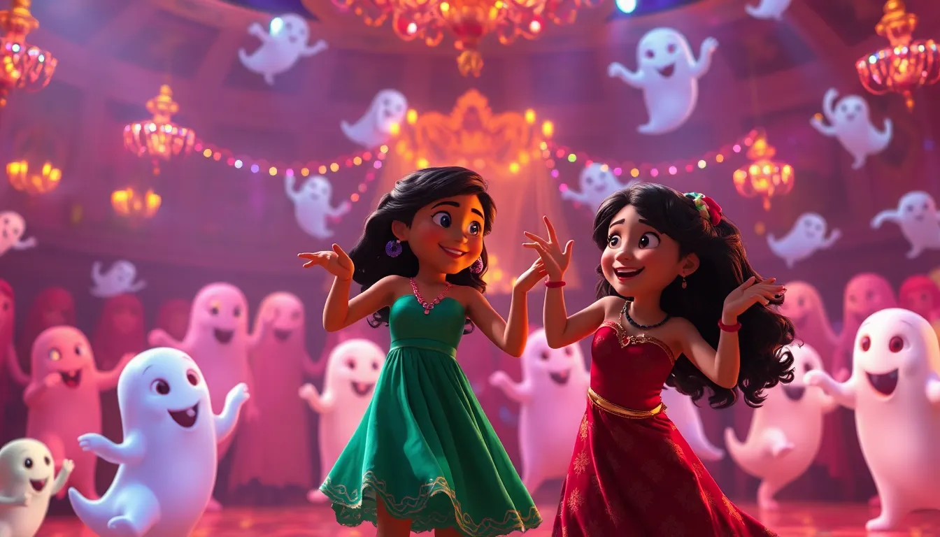 Le Bal des Fantômes 8 Coco, Jules et Mia dansent joyeusement au bal des fantômes