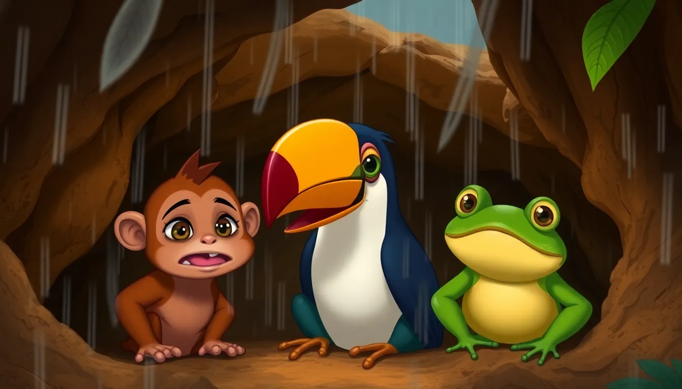 Les Aventures Drôles de Zuzu le Singe 4 Illustration de La Tempête Surprise