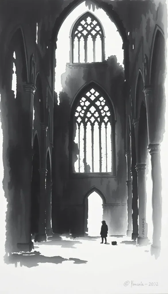 Espoir perdu sous une cathédrale silencieuse