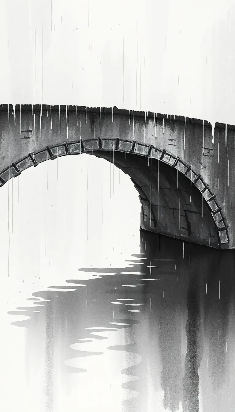 Guerre sous un pont sous la pluie