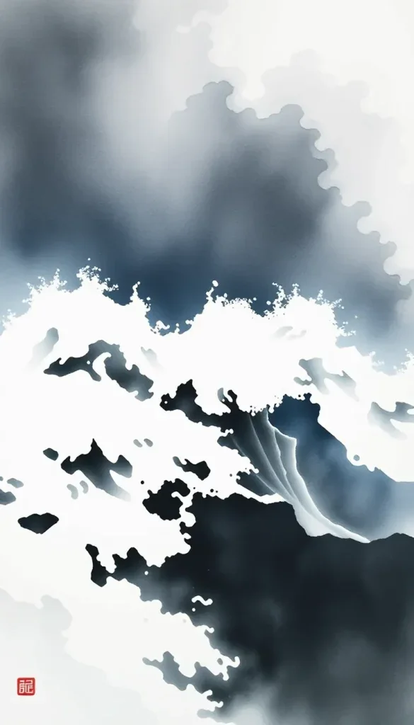 Illusion sous une mer en furie