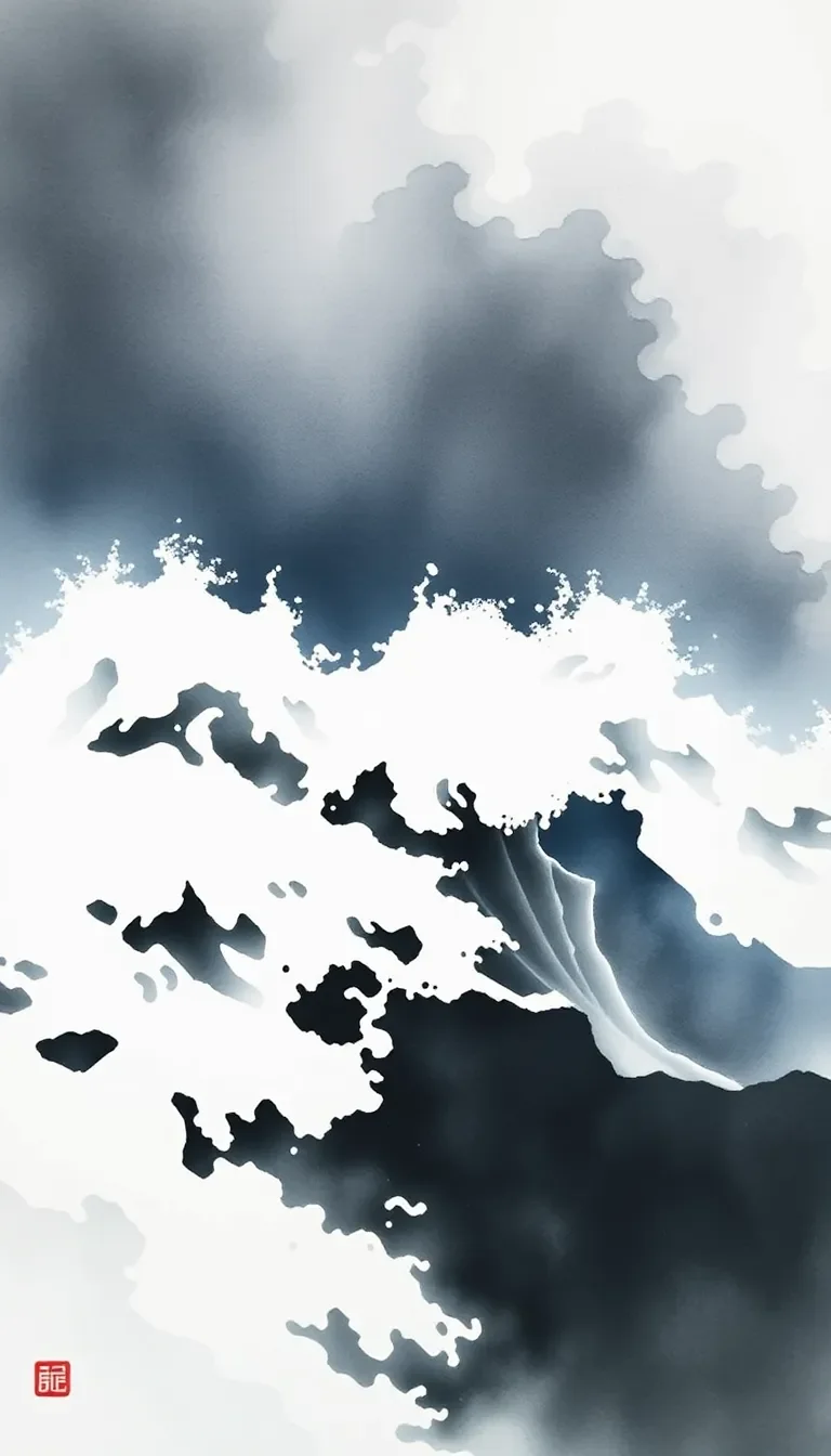 Illusion sous une mer en furie