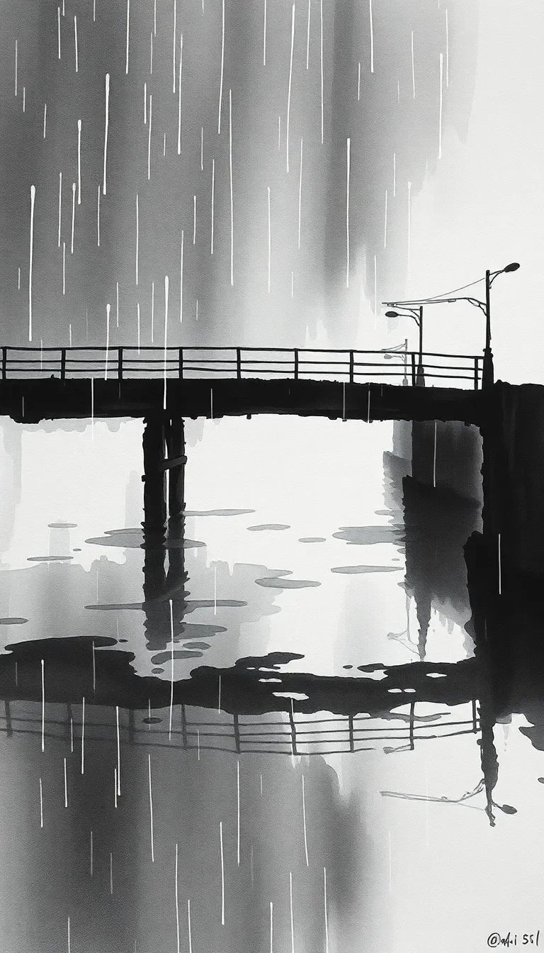 Liberté sous un pont sous la pluie