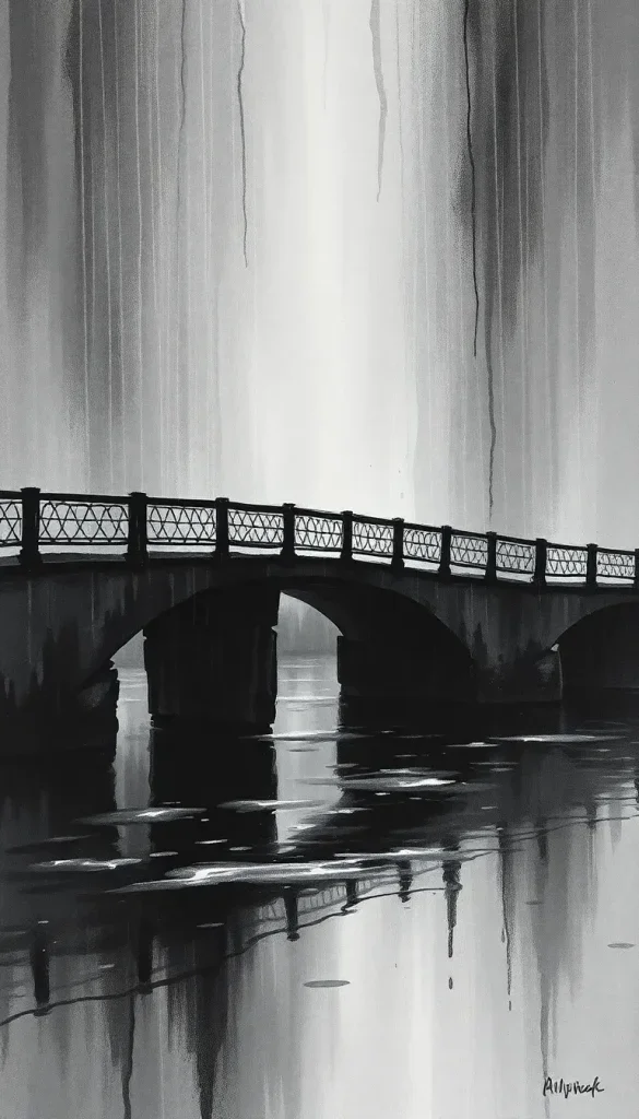Mélancolie sous un pont sous la pluie
