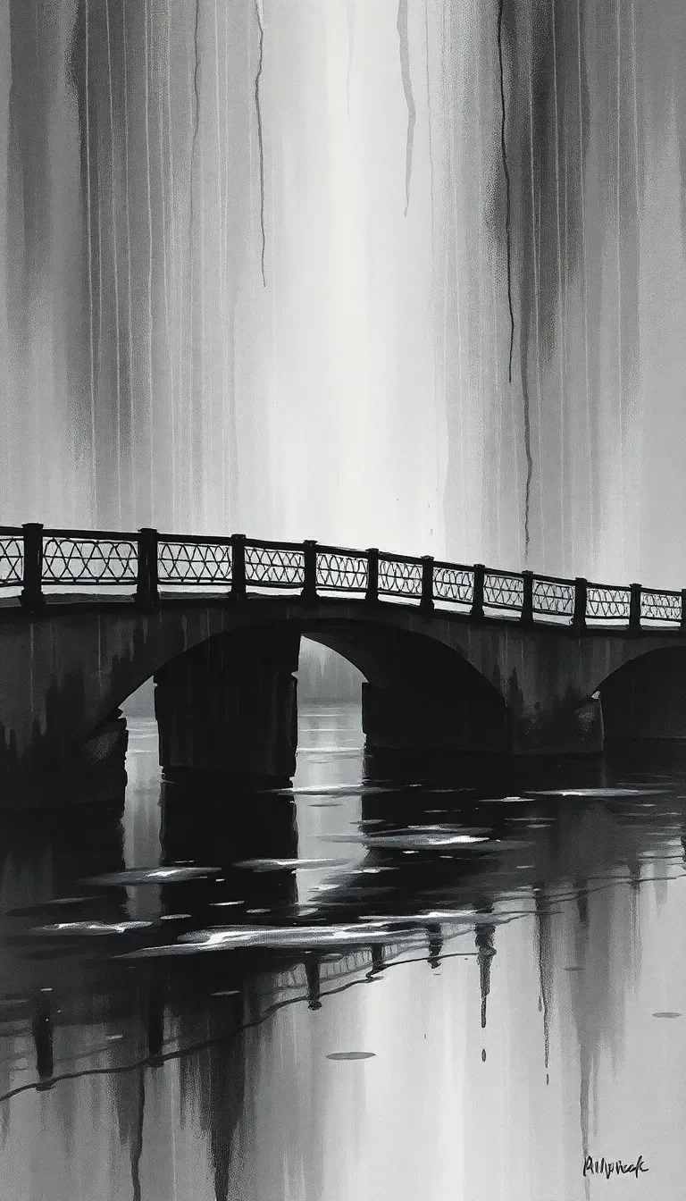 Mélancolie sous un pont sous la pluie