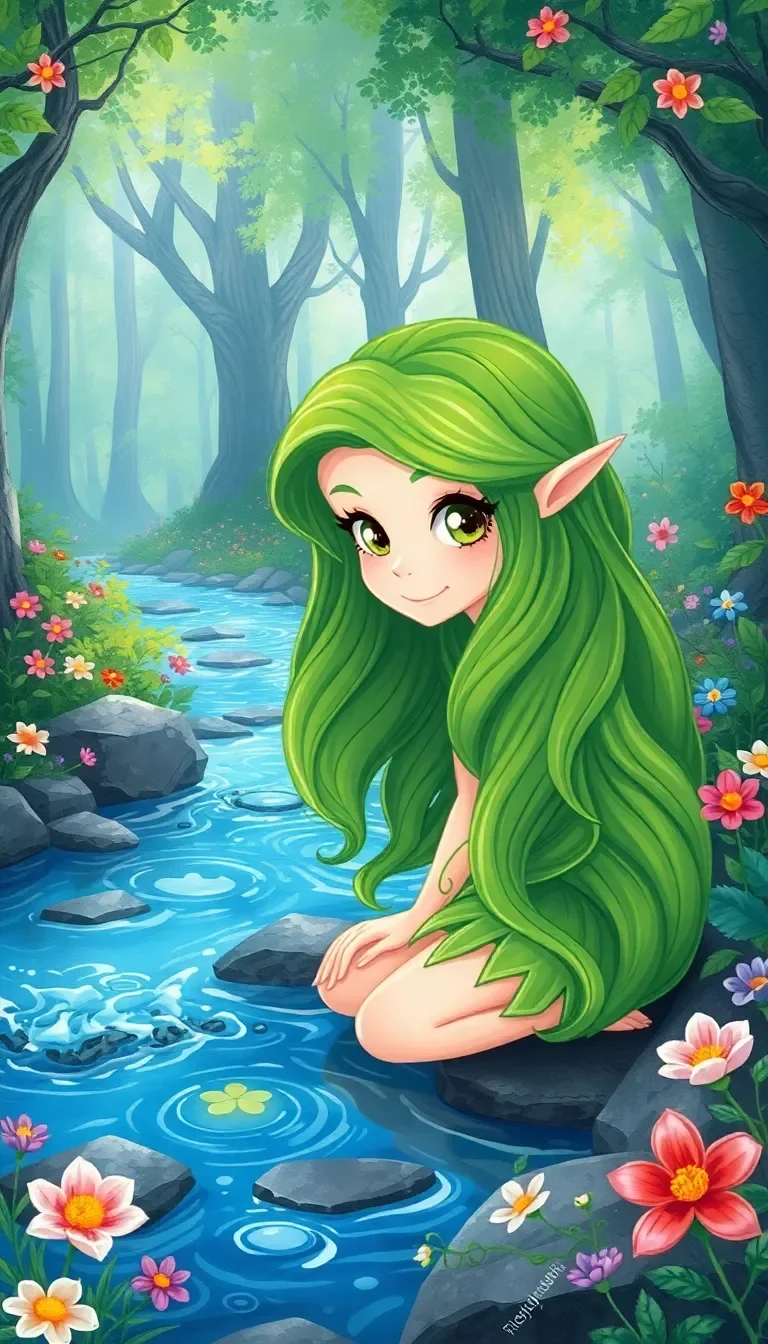 Nina la Nymphe et le Ruisseau Magique