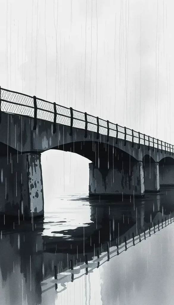 Renaissance sous un pont sous la pluie